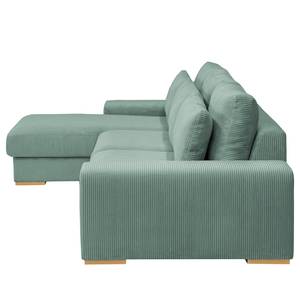 Ecksofa Gurabo Cordstoff Lola: Babyblau - Longchair davorstehend links