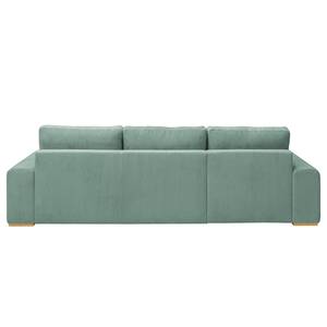 Ecksofa Gurabo Cordstoff Lola: Babyblau - Longchair davorstehend links