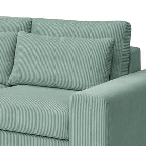 Ecksofa Gurabo Cordstoff Lola: Babyblau - Longchair davorstehend links