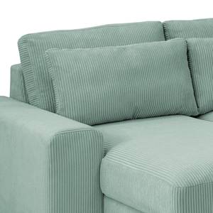 Ecksofa Gurabo Cordstoff Lola: Babyblau - Longchair davorstehend links