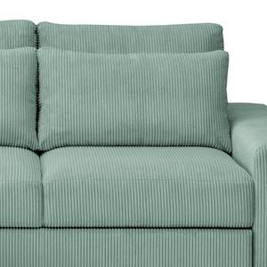 Ecksofa Gurabo Cordstoff Lola: Babyblau - Longchair davorstehend links