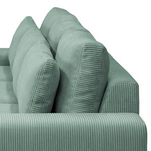 Ecksofa Gurabo Cordstoff Lola: Babyblau - Longchair davorstehend links