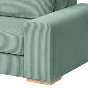 Ecksofa Gurabo Cordstoff Lola: Babyblau - Longchair davorstehend links