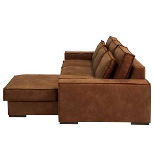 Ecksofa Gurabo Microfaser Yaka: Cognac - Longchair davorstehend rechts