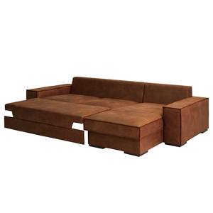 Ecksofa Gurabo Microfaser Yaka: Cognac - Longchair davorstehend rechts