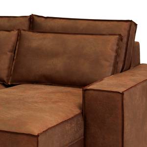 Ecksofa Gurabo Microfaser Yaka: Cognac - Longchair davorstehend rechts