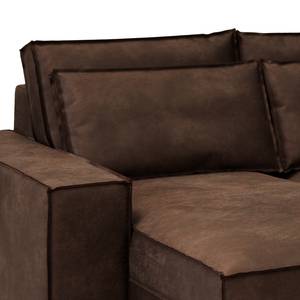 Ecksofa Gurabo Microfaser Yaka: Braun - Longchair davorstehend links