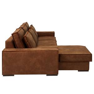 Ecksofa Gurabo Microfaser Yaka: Cognac - Longchair davorstehend links