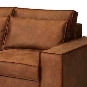 Ecksofa Gurabo Microfaser Yaka: Cognac - Longchair davorstehend links