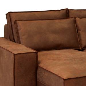 Ecksofa Gurabo Microfaser Yaka: Cognac - Longchair davorstehend links