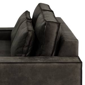 3-Sitzer Sofa Gurabo Microfaser Yaka: Schwarz-Braun