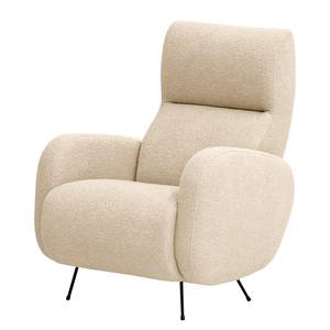 Sessel Vains Bouclé Stoff Basima: Beige - Mit Hocker