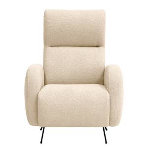 Sessel Vains Bouclé Stoff Basima: Beige - Mit Hocker