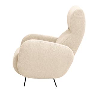 Sessel Vains Bouclé Stoff Basima: Beige - Mit Hocker