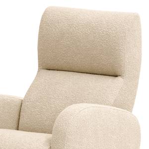 Sessel Vains Bouclé Stoff Basima: Beige - Mit Hocker