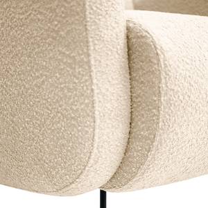 Sessel Vains Bouclé Stoff Basima: Beige - Mit Hocker