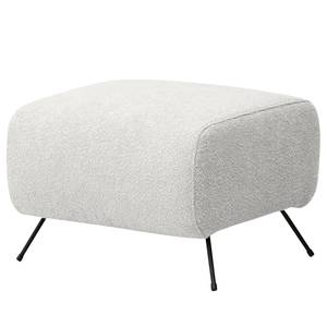 Fauteuil Vains Bouclé Stof Basima: Lichtgrijs - Met hocker