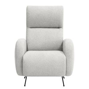 Fauteuil Vains Bouclé Stof Basima: Lichtgrijs - Met hocker