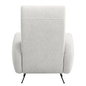 Fauteuil Vains Bouclé Stof Basima: Lichtgrijs - Met hocker