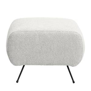 Fauteuil Vains Bouclé Stof Basima: Lichtgrijs - Met hocker