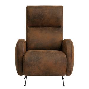 Fauteuil Vains Microfibre Goda: Marron chocolat - Avec repose-pieds