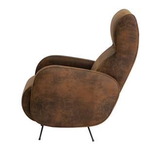 Fauteuil Vains Microfibre Goda: Marron chocolat - Avec repose-pieds