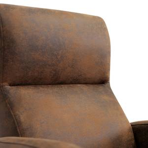 Fauteuil Vains Microfibre Goda: Marron chocolat - Avec repose-pieds