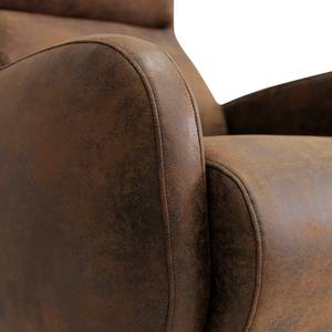 Fauteuil Vains Microfibre Goda: Marron chocolat - Avec repose-pieds