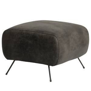 Fauteuil Vains Microvezel Goda: Antracietkleurig - Met hocker