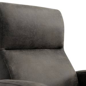 Fauteuil Vains Microvezel Goda: Antracietkleurig - Met hocker