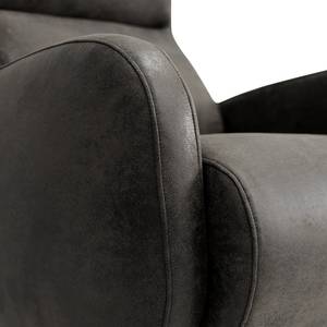 Fauteuil Vains Microvezel Goda: Antracietkleurig - Met hocker