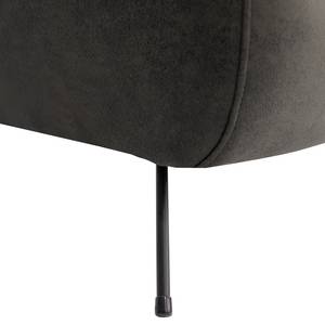 Fauteuil Vains Microvezel Goda: Antracietkleurig - Met hocker