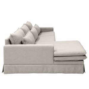 Ecksofa Dailman Longchair mit Husse Webstoff Haiba: Hellgrau - Longchair davorstehend links