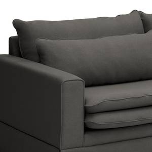 Ecksofa Dailman Longchair mit Husse Webstoff Haiba: Anthrazit - Longchair davorstehend rechts