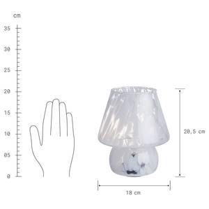 LED-Leuchte MISS MARBLE Farbglas - Blau - Weiß - Höhe: 21 cm