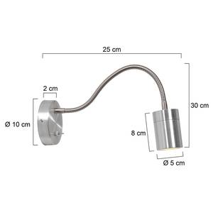 LED-Wandleuchte Upround Aluminium - 1-flammig - Silber