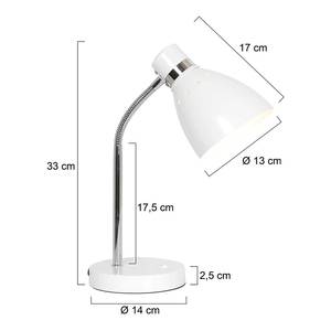 Tafellamp Spring aluminium - 1 lichtbronnen - Wit