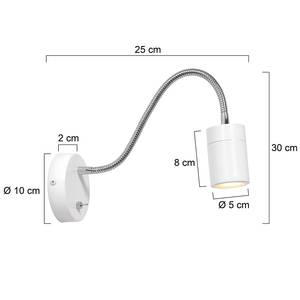 LED-Wandleuchte Upround Aluminium - 1-flammig - Weiß