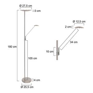 Staande lamp Daphne 2 lichtbronnen aluminium - Zilver