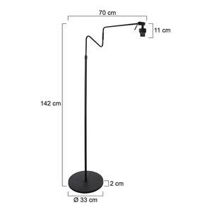 Staande lamp Lindstroem zonder kap aluminium - 1 lichtbron - zwart