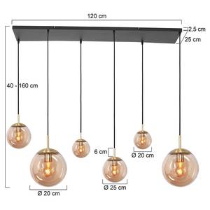 Hanglamp Bollique 6 lichtbronnen aluminium - Messing