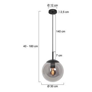 Pendelleuchte Bollique 1-flammig Aluminium - Schwarz