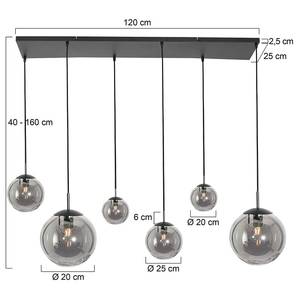 Pendelleuchte Bollique 6-flammig Aluminium - Schwarz