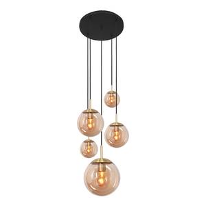 Hanglamp Bollique 5 lichtbronnen aluminium - Messing