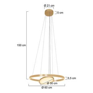 Hanglamp Ringlux 2 lichtbronnen aluminium - 1 lichtbronnen - Goud