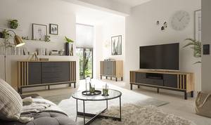 Buffet Nomi Noir / Imitation chêne artisan