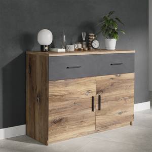 Buffet Motea Marron - Gris - Bois manufacturé - 102 x 83 x 40 cm