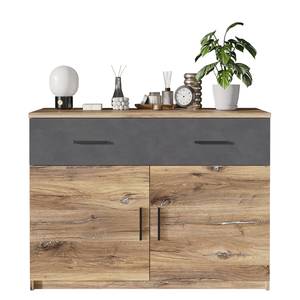 Buffet Motea Marron - Gris - Bois manufacturé - 102 x 83 x 40 cm