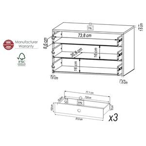 Einbauschubkasten Motea Holzwerkstoff / Schwarz