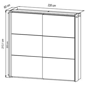 Schlafzimmer-Set Motea 4-teilig Eiche / Anthrazit - 180 x 200 cm